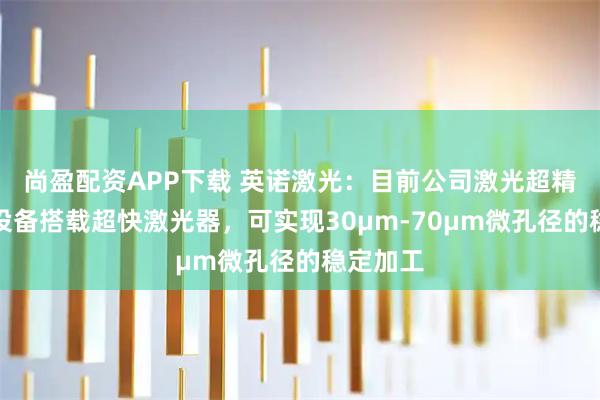 尚盈配资APP下载 英诺激光：目前公司激光超精密钻孔设备搭载超快激光器，可实现30μm-70μm微孔径的稳定加工